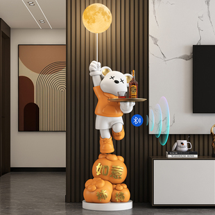 创意柿柿如意暴力熊音箱落地摆件大型客厅电视柜装饰乔迁新居礼物