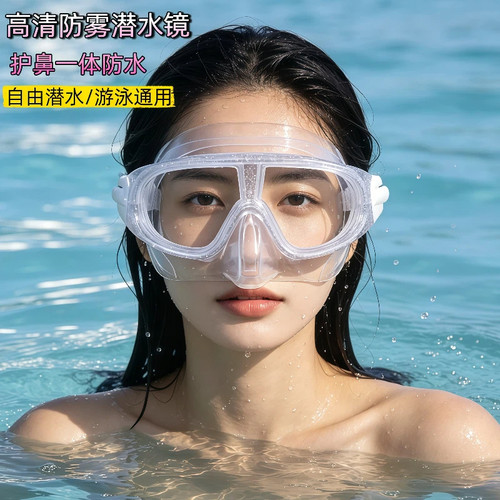 潜水镜高清防雾自由潜水镜大框