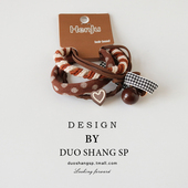 高弹力咖色系发圈头绳女百搭气质编织皮筋扎头耐用日韩绑马尾发绳