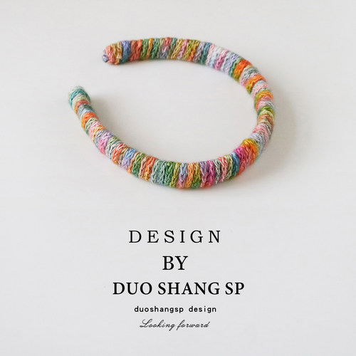 秋冬彩色毛线针织发箍少女多巴胺