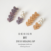 韩国爱心冰晶发夹女侧边夹甜美可爱仿珍珠刘海夹前额碎发卡鸭嘴夹