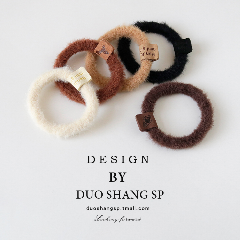 韩国加粗毛绒发圈头绳高弹力