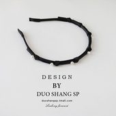 法式 简约仿珍珠发箍女细边压碎发卡气质百搭外出发捆日常减龄头箍