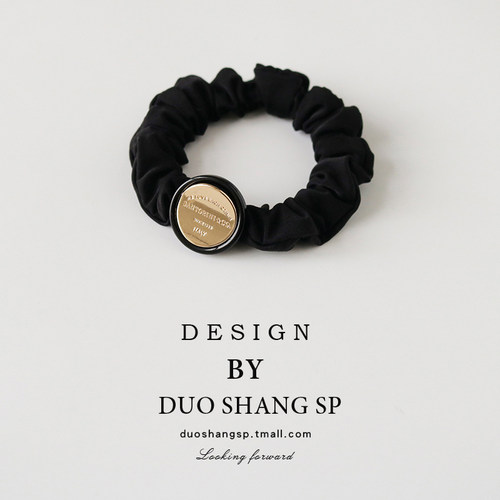 黑金圆形法式小肠圈高级感发绳