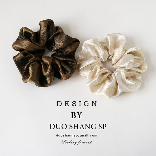 法式复古亮丝大肠发圈丸子头发绳