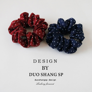 韩版波点大肠发圈女气质高级感新年红色扎马尾发绳头饰绑头发头绳