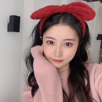 兔耳朵發(fā)箍毛絨發(fā)卡甜美化妝