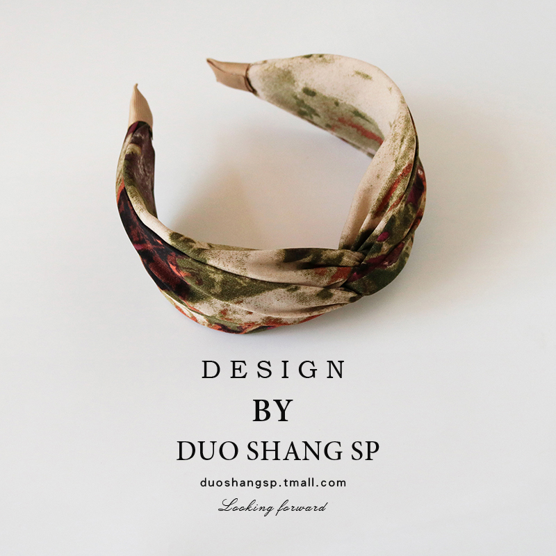复古扎染发箍宽边高颅顶头箍