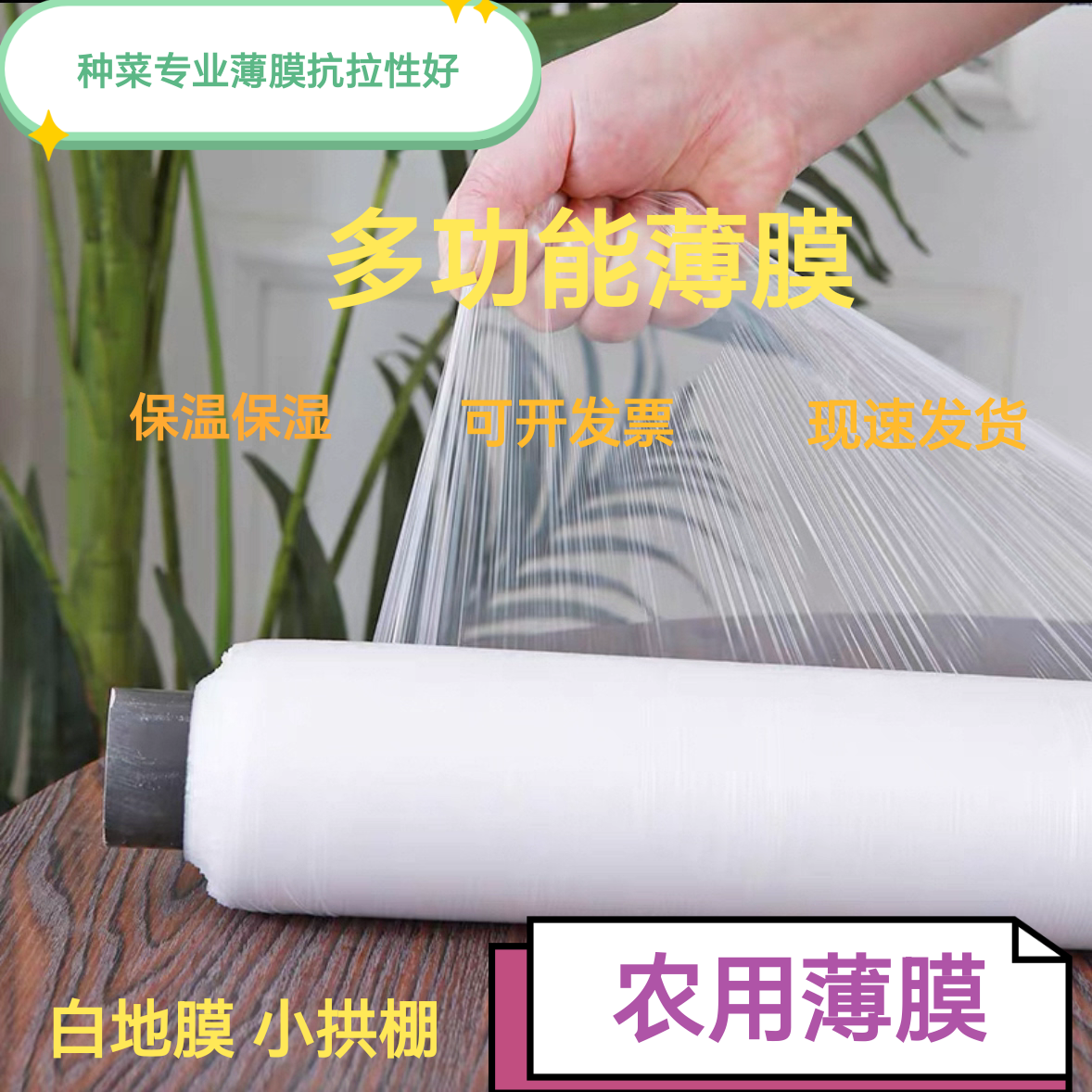 农用白色地膜种菜专用种植保温加厚小拱棚塑料薄膜工程膜养护膜