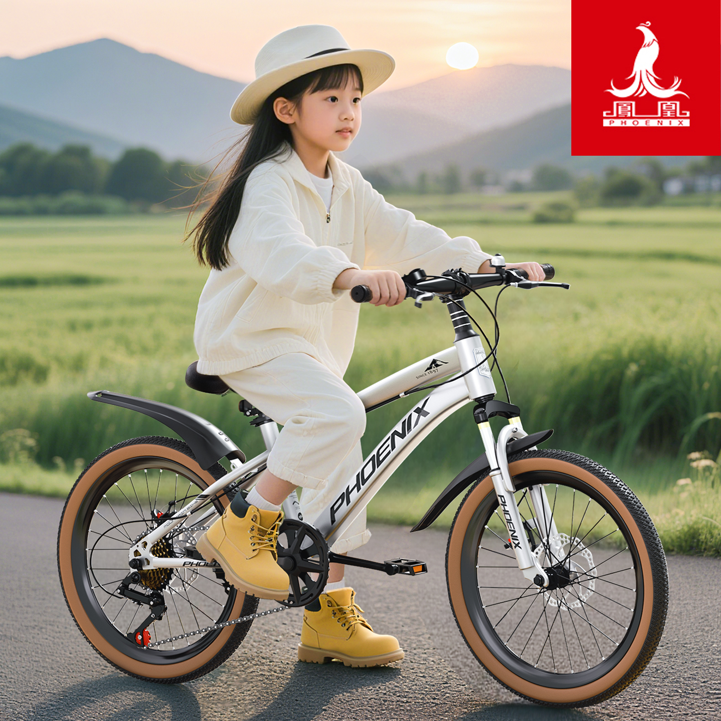 凤凰儿童自行车6到12岁女孩男孩