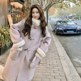 紫色现货足！红色下架！内里毛带手套257-58355-P215K298，女装毛呢外套，浙宝257