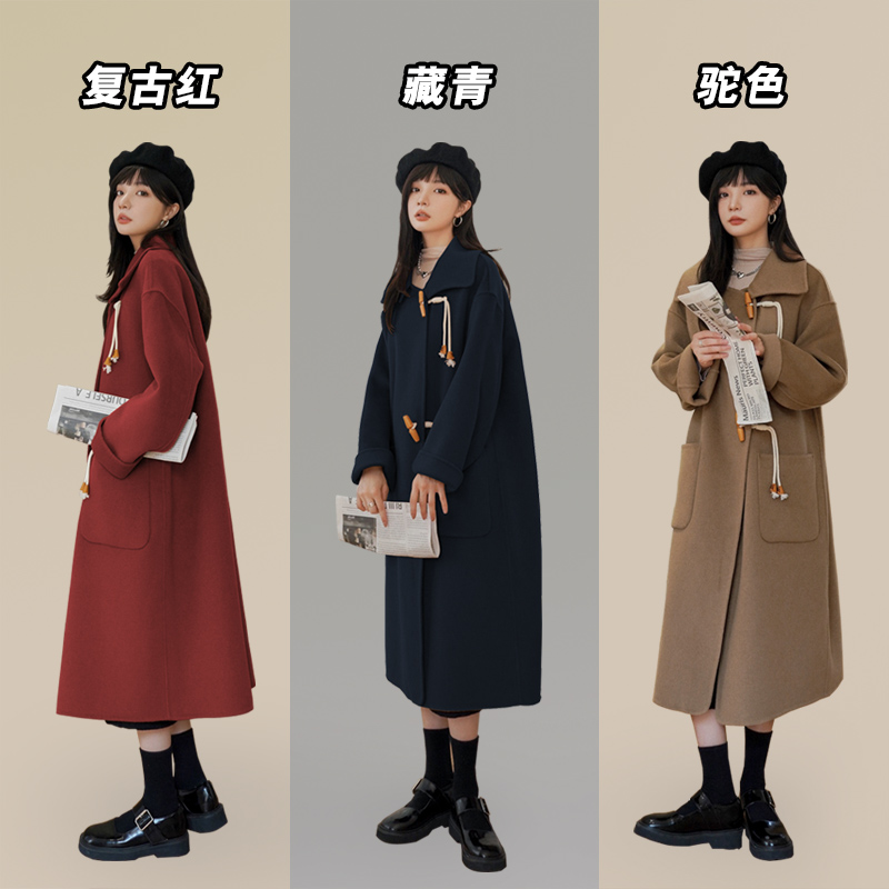 【双12主推】高转化数据好加加厚牛角扣毛呢大衣P185K268，女装毛呢外套，浙宝257
