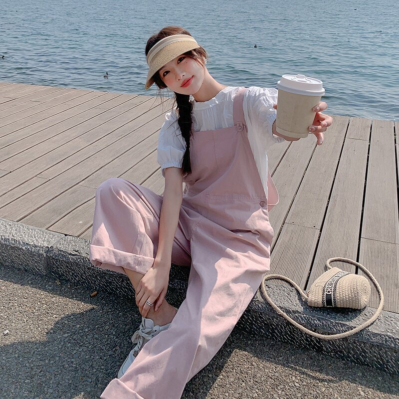 新款转化好！已出大货！！藕粉色牛仔背带裤257-58268-P115K168,女装休闲裤,浙宝257