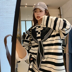 24秋现货 条纹卫衣连衣裙送披肩257-58243-P125K178图片