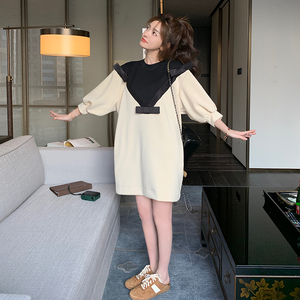 已出货！宽松休闲蝴蝶结连衣裙257-58256-P120K178图片