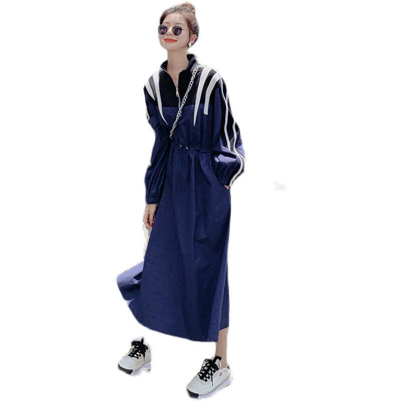 【22秋季已出货！】！拼接撞色收腰运动风连衣裙P125K178,女装连衣裙,浙宝257
