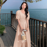 已出货！新加粉色仙仙的长款连衣裙257-58271-P115K168，女装连衣裙，浙宝257