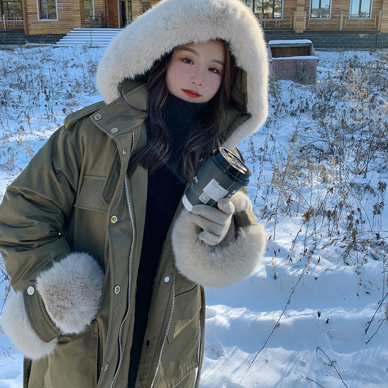 双12主推款！数据好！已出货！中长款派克加厚服大毛领P195K288,女装棉衣/棉服,浙宝257