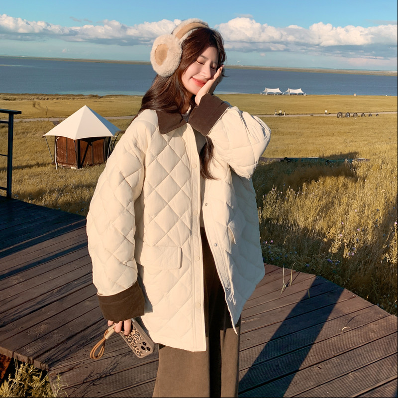 现货韩系格子绗线棉服257-58373-P195K278,女装棉衣/棉服,浙宝257