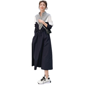 2022春款现货！主推长袖拼接撞色收腰运动风连衣裙  P120K178图片