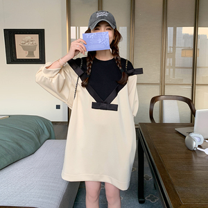 已出货！宽松休闲蝴蝶结连衣裙257-58256-P120K178