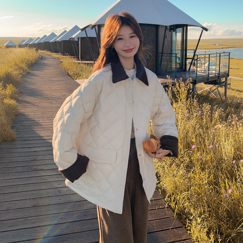 现货！韩系格子绗线加厚棉服257-58373-P195K278,女装棉衣/棉服,浙宝257