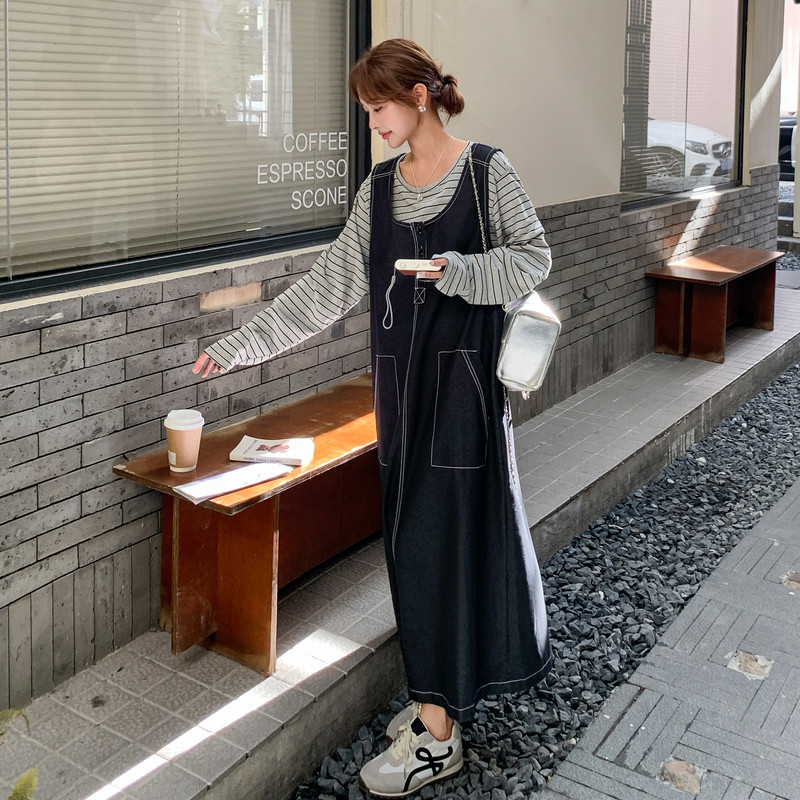 松弛感减龄T恤设计感套装女2025秋季新款显瘦明线背心裙淡人套装,女装套装/套裙,浙宝257