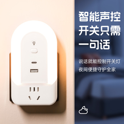 【语音插座小夜灯】转换器插座