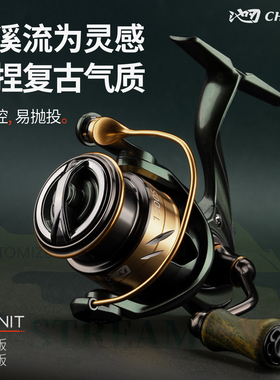 池刃路肯特二代溪流版微物纺车轮超轻路亚渔轮斜口浅线杯泛用鱼轮