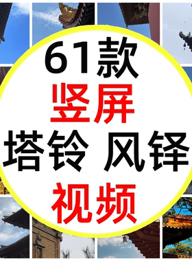 古代建筑艺术塔铎塔铃风铎铁马寺庙禅意风铃惊鸟铃檐铎短视频素材