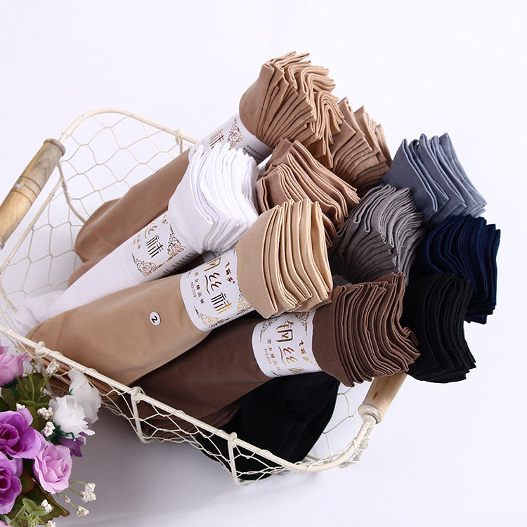 。男女四季百搭钢丝袜耐磨防勾丝短丝袜 超弹天鹅绒纯色袜子