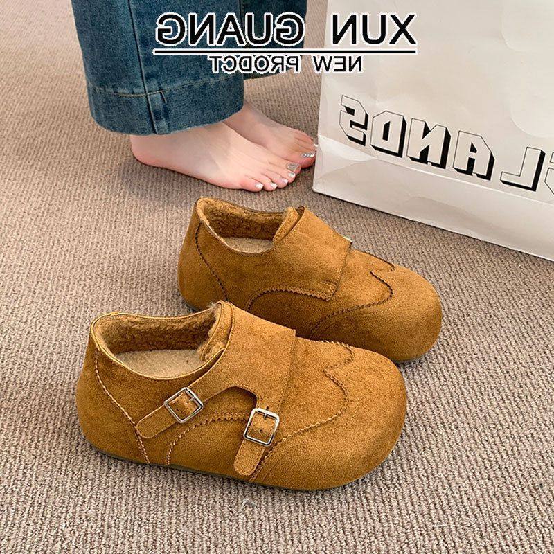 真皮内增高勃肯鞋女鞋子2025新款秋冬季加绒保暖乐福鞋一脚蹬棉鞋,居家布艺,居家棉拖/棉鞋,淘宝优惠券,粉丝福利购,淘宝优惠卷