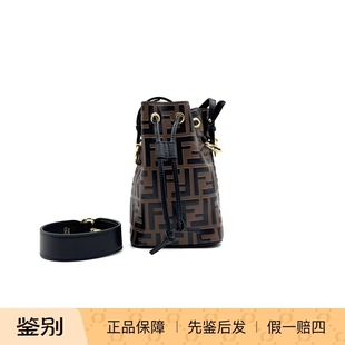 FENDI 99新 二手 棕色水桶包 17599925 MonTresor 芬迪