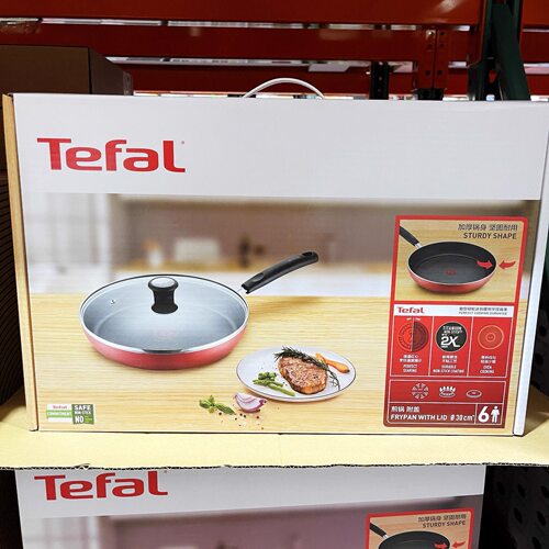 Costco代购tefal/特福不粘煎锅炒锅家用30cm平底锅燃气煤气通用
