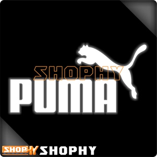 彪马PUMA运动潮牌个性改装七彩镭射金属色反光荧光摩托汽车贴纸