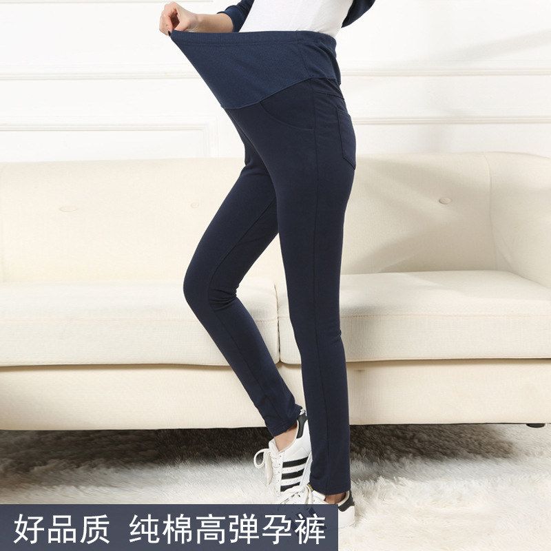 孕妇大码裤子春秋款铅笔托腹长裤显瘦高腰孕妇春秋新款大码打底裤图片