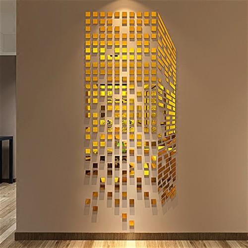 马赛克镜贴纸客厅大白电视机背景墙面装饰画挂件亚克力3d立体有趣图片