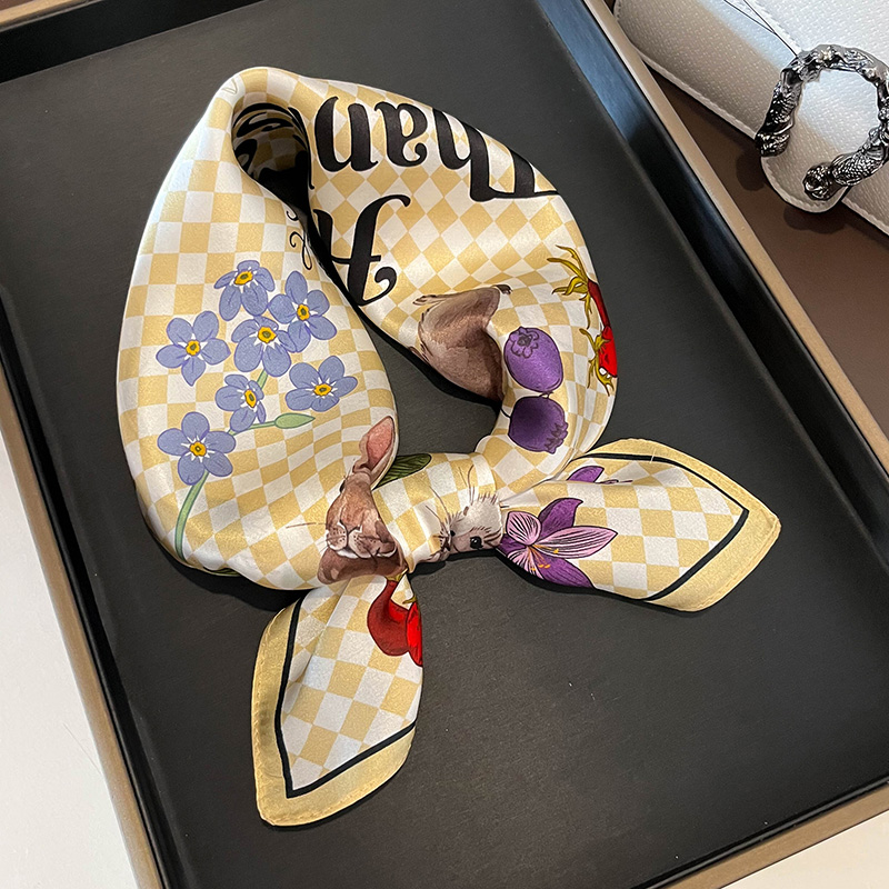 53CM小方巾100%桑蚕丝发带丝巾