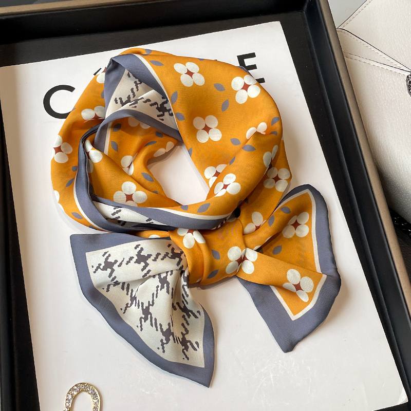 时尚双层缎面窄细小长条发带丝巾