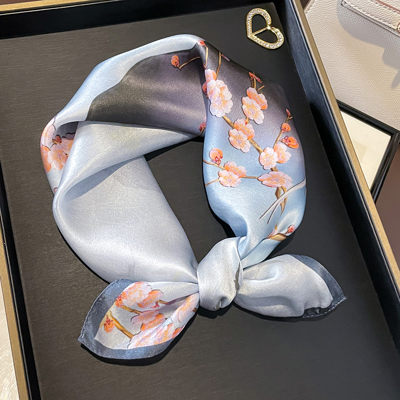 中国风小方巾100%桑蚕丝发带丝巾