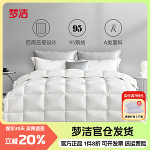 梦洁分区95%白鹅绒冬被双人被子
