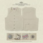 Ranger Vintage BBJ双层HBT坯布本白色美式复古马甲全棉 背心马夹