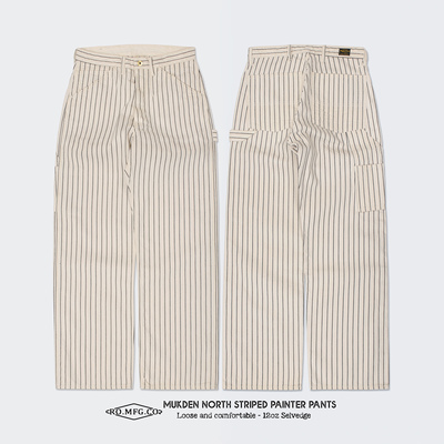 MUKDEN23AW日产复古条纹工装裤