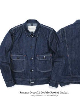 Ranger Overall 原创双兜牛仔工作夹克原色赤耳丹宁 美式复古外套