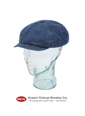 新品RV Denim Newsboy cap美式复古 10oz雪花牛仔薄款报童帽 丹宁
