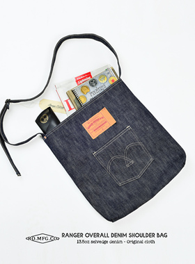 Ranger Vintage 美式复古赤耳牛仔单肩包 邮差斜通勤挎包阿美咔叽