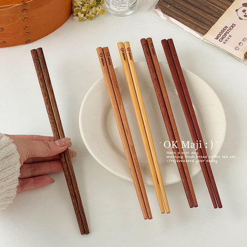 可爱熊猫儿童筷个人专用实木筷子一人一筷家用高档抗菌防霉分餐筷