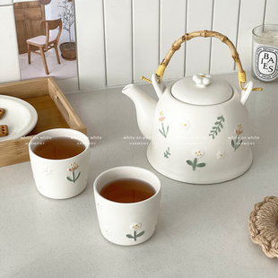 陶瓷茶壶围炉煮茶一人用泡茶茶具套装 养生茶壶 家用杯子杯具中式