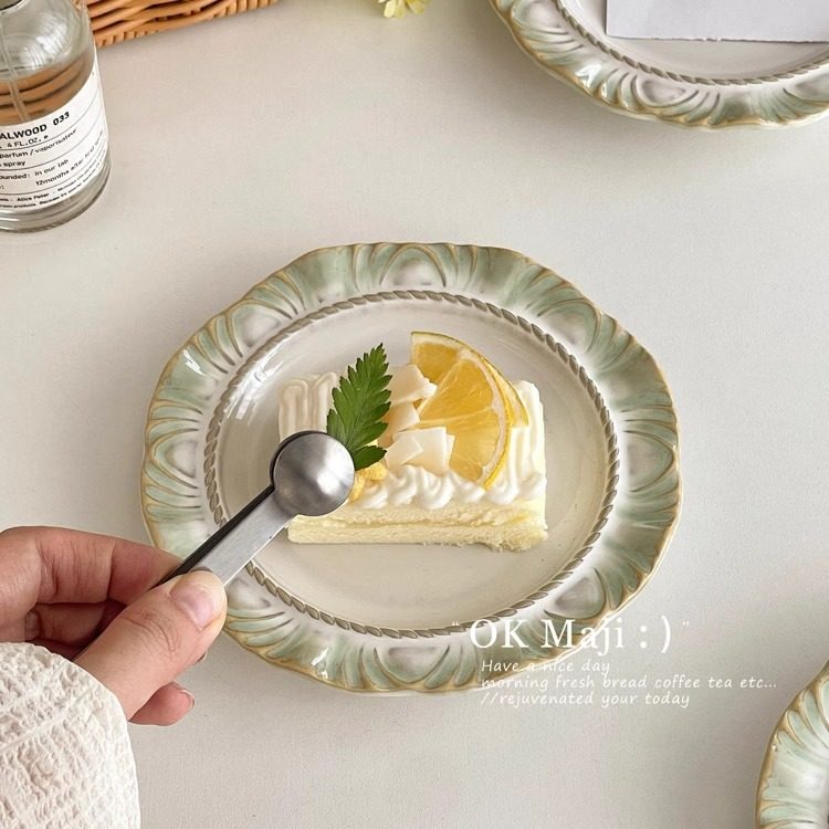 陶瓷甜品盘高颜值花边盘子餐具网红小吃盘子高级感蛋糕碟子点心碟,餐饮具,盘,淘宝优惠券,粉丝福利购,淘宝优惠卷