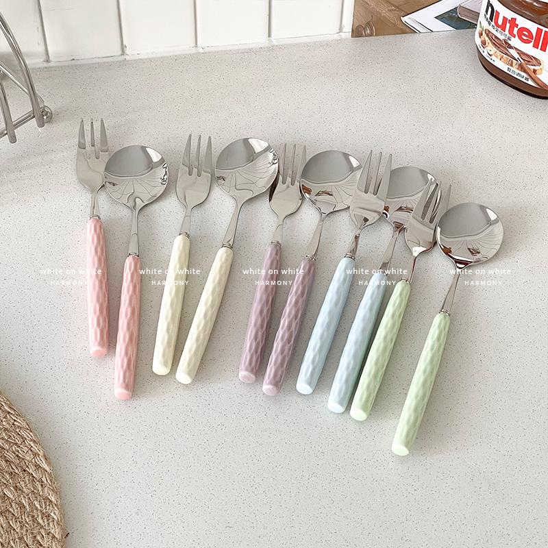 精致高颜值304不锈钢叉勺